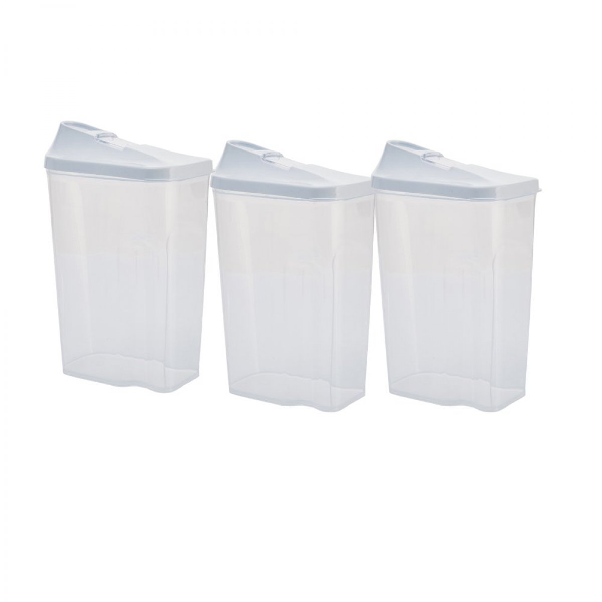 Bakliyat & Baharat Kutusu, Sürgülü, 1.5 LT,  3'lü Set, Beyaz