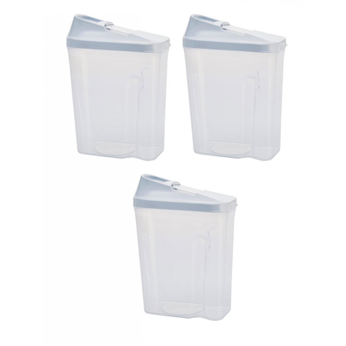 Bakliyat & Baharat Kutusu, Sürgülü, 500 Ml, 3'lü Set, Beyaz