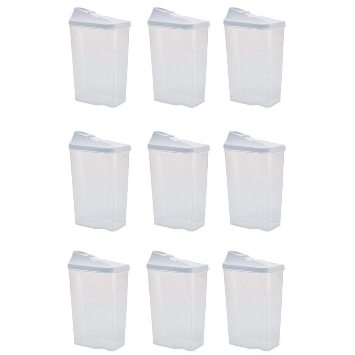 Bakliyat & Baharat Kutusu, Sürgülü, 750 Ml, 9'lu Set, Beyaz