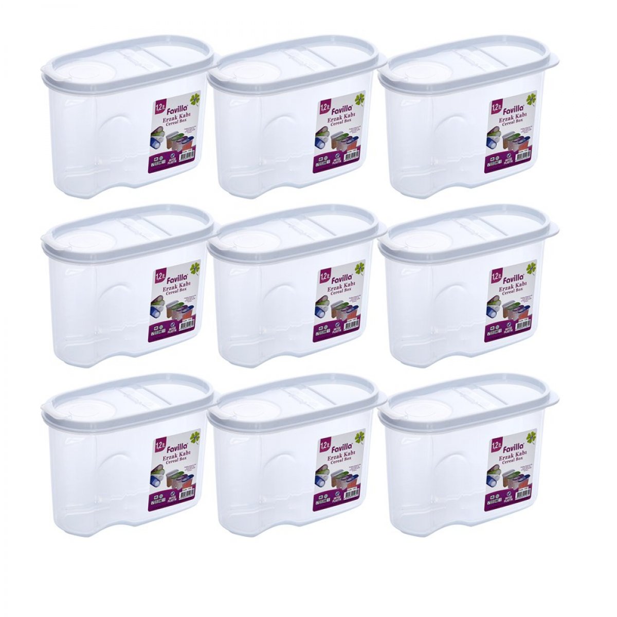 Erzak Kabı, 1,2 LT, Beyaz 9'lu Set