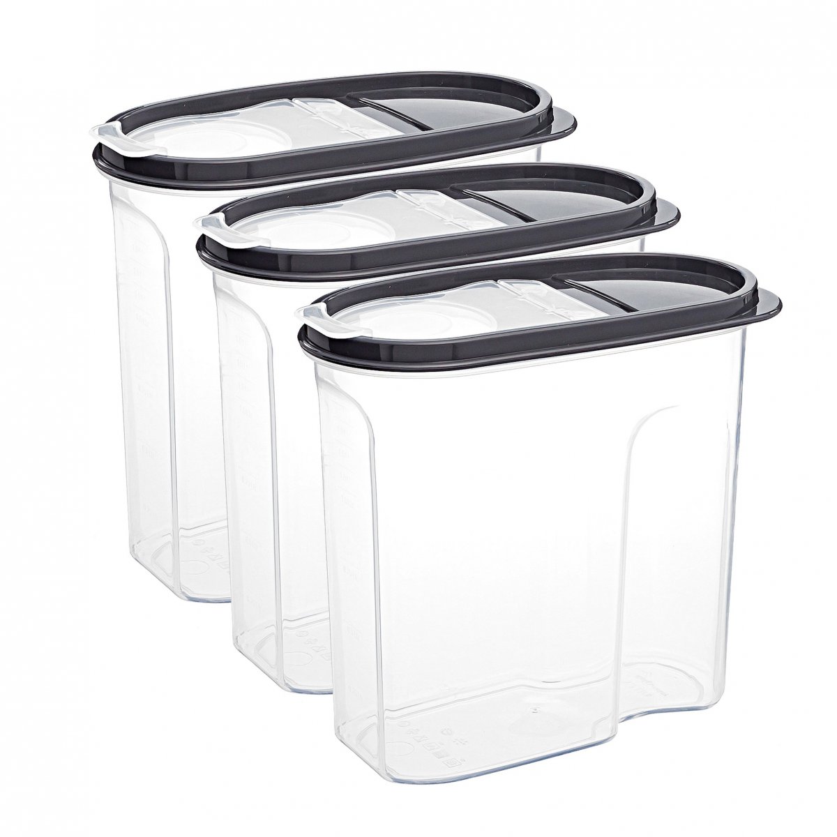 Erzak Kabı, 1,2 LT, Gri 3'lü Set