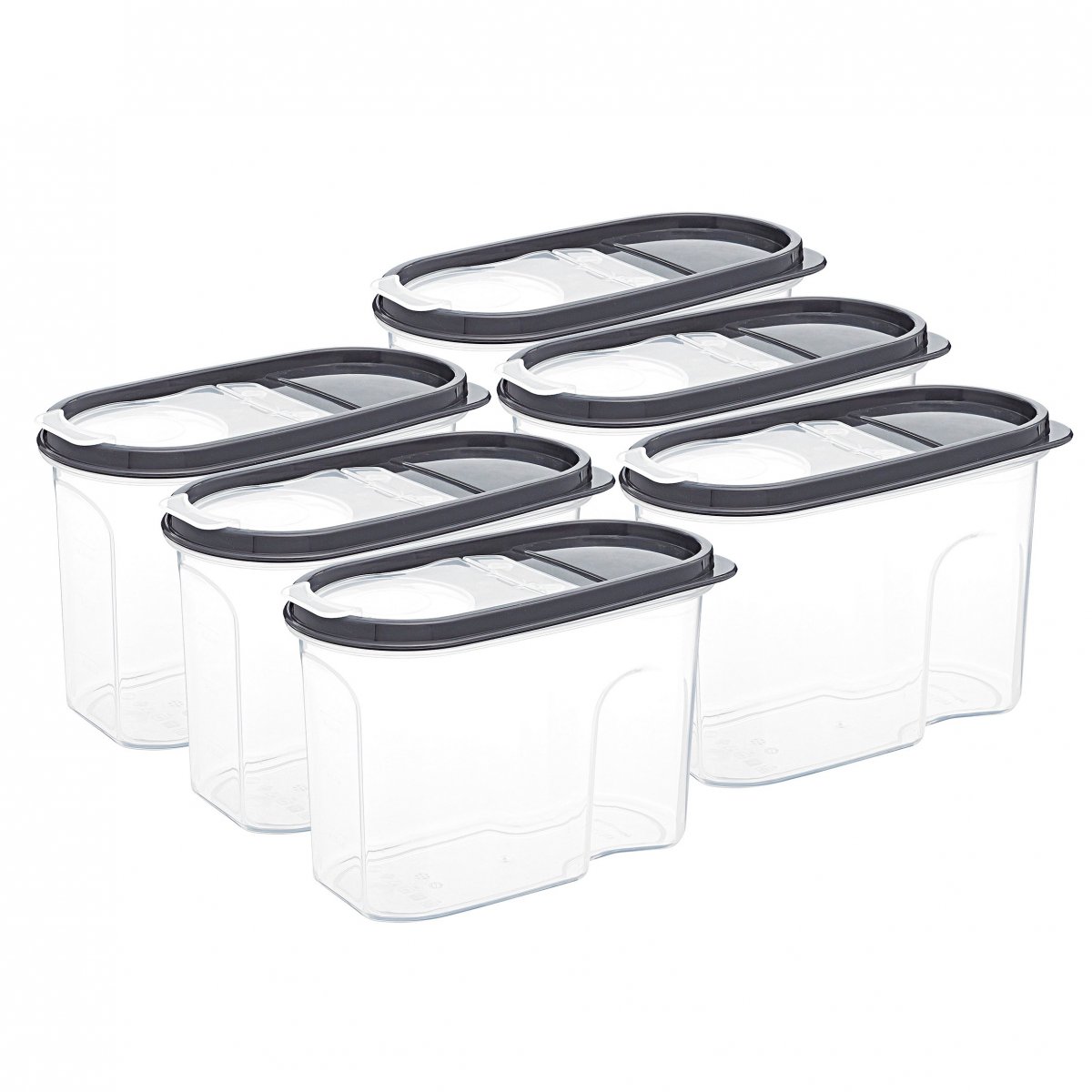 Erzak Kabı, 1,2 LT, Gri 6'lı Set