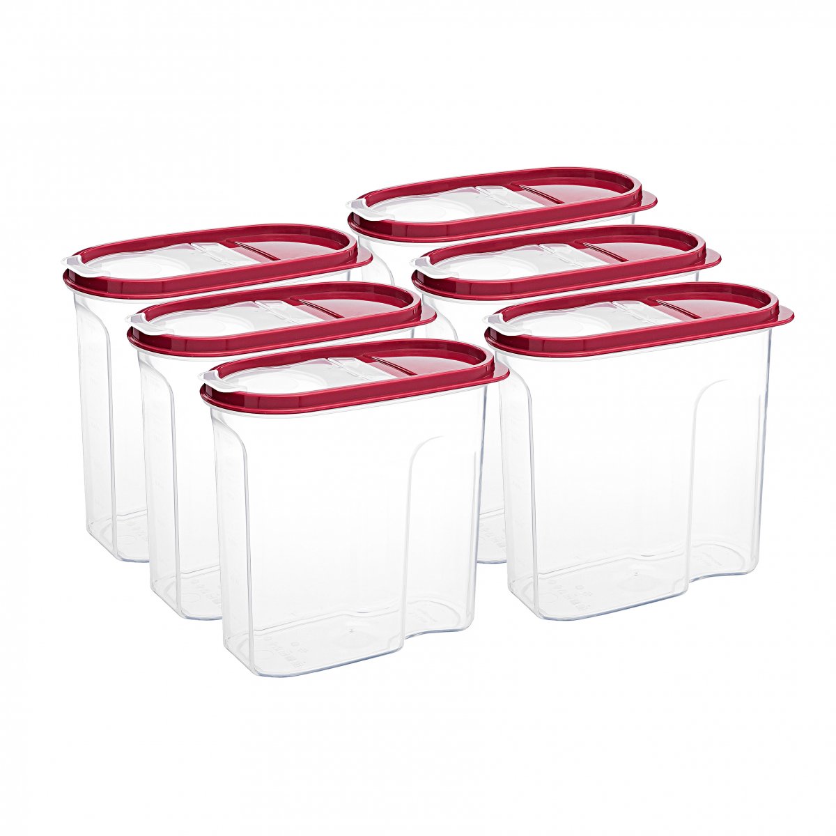 Erzak Kabı, 1,7 LT, Bordo 6'lı Set