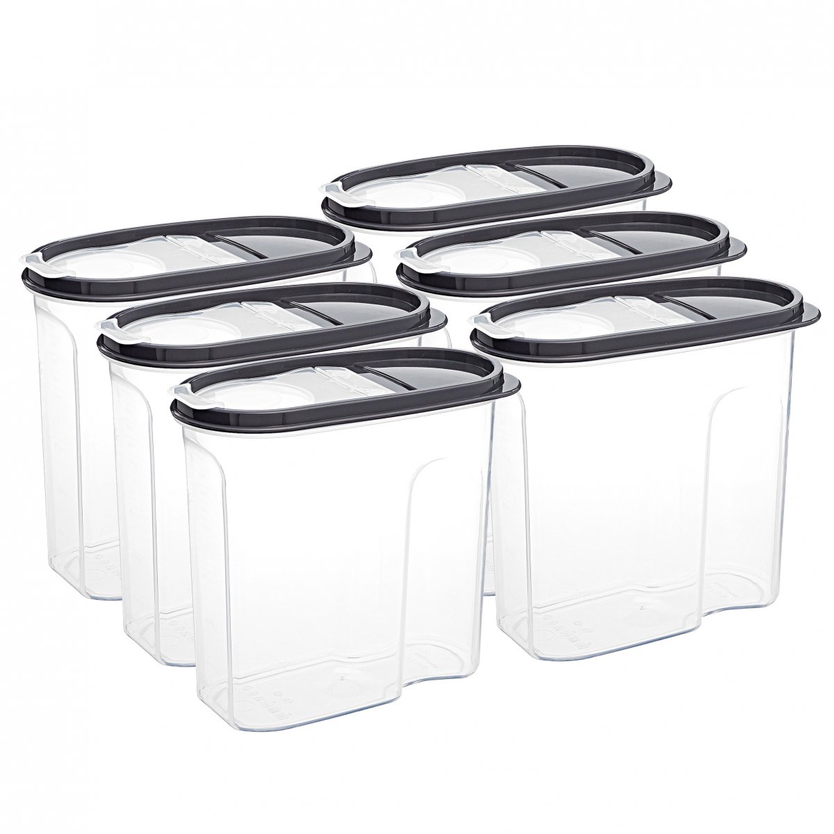 Erzak Kabı, 1,7 LT, Gri 6'lı Set