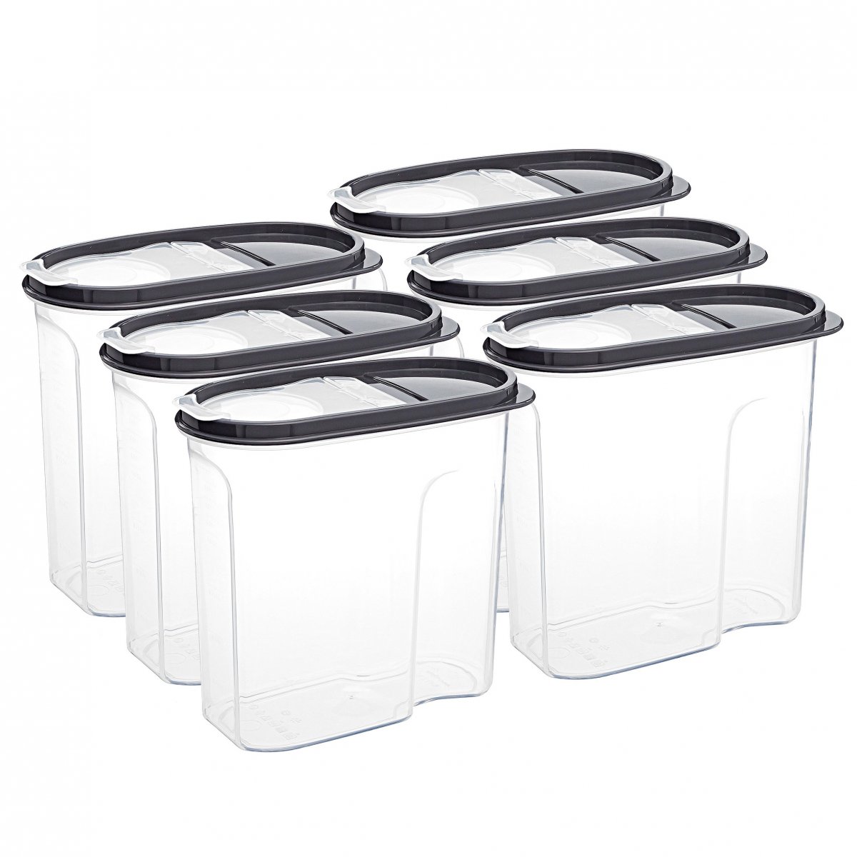 Erzak Kabı, 1,7 LT, Gri 6'lı Set