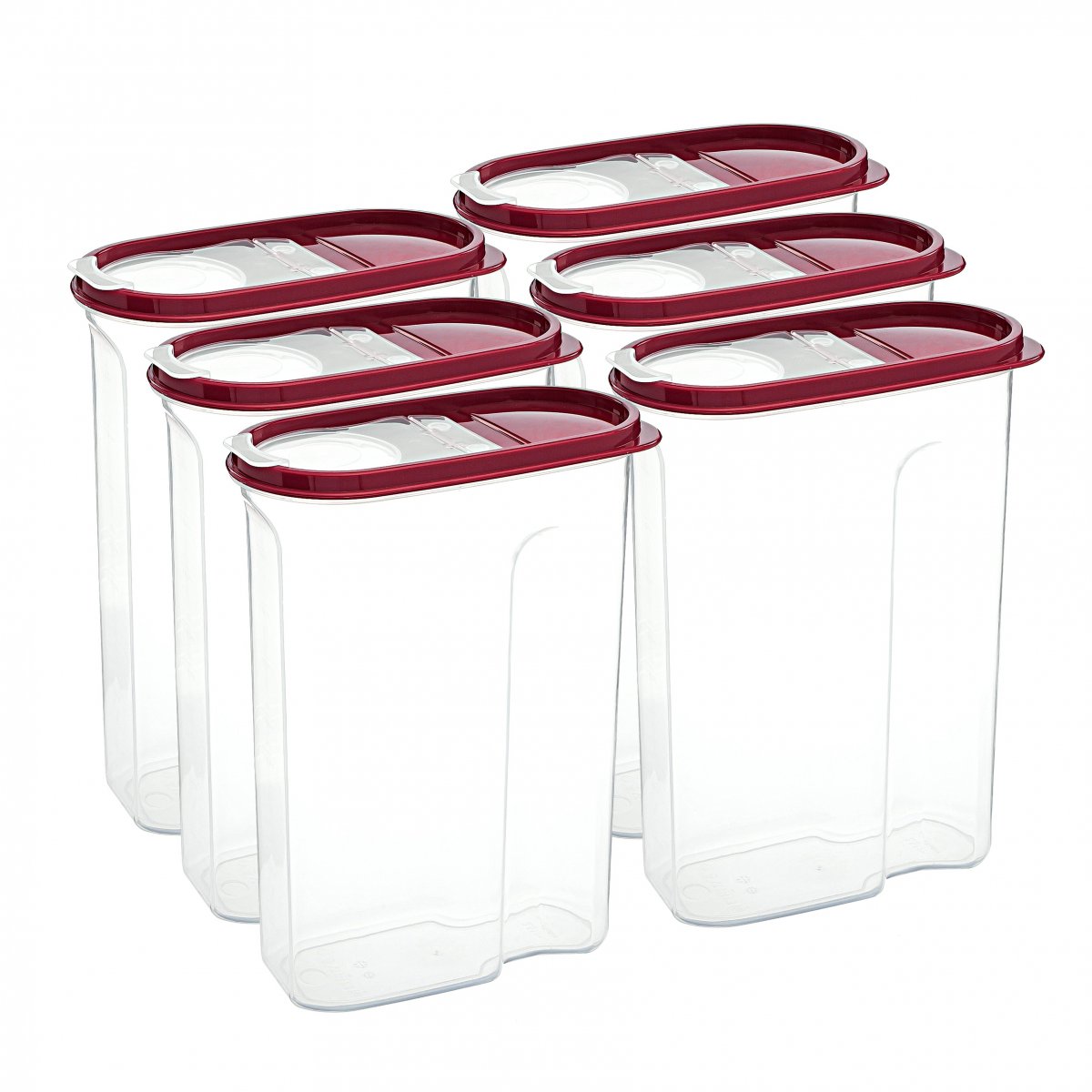 Erzak Kabı, 2,5 LT, Bordo 6'lı Set