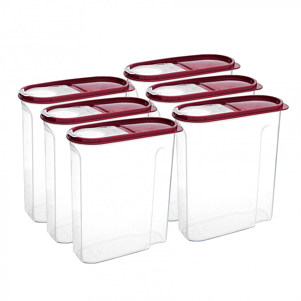 Erzak Kabı, 4 LT, Bordo 6'lı Set