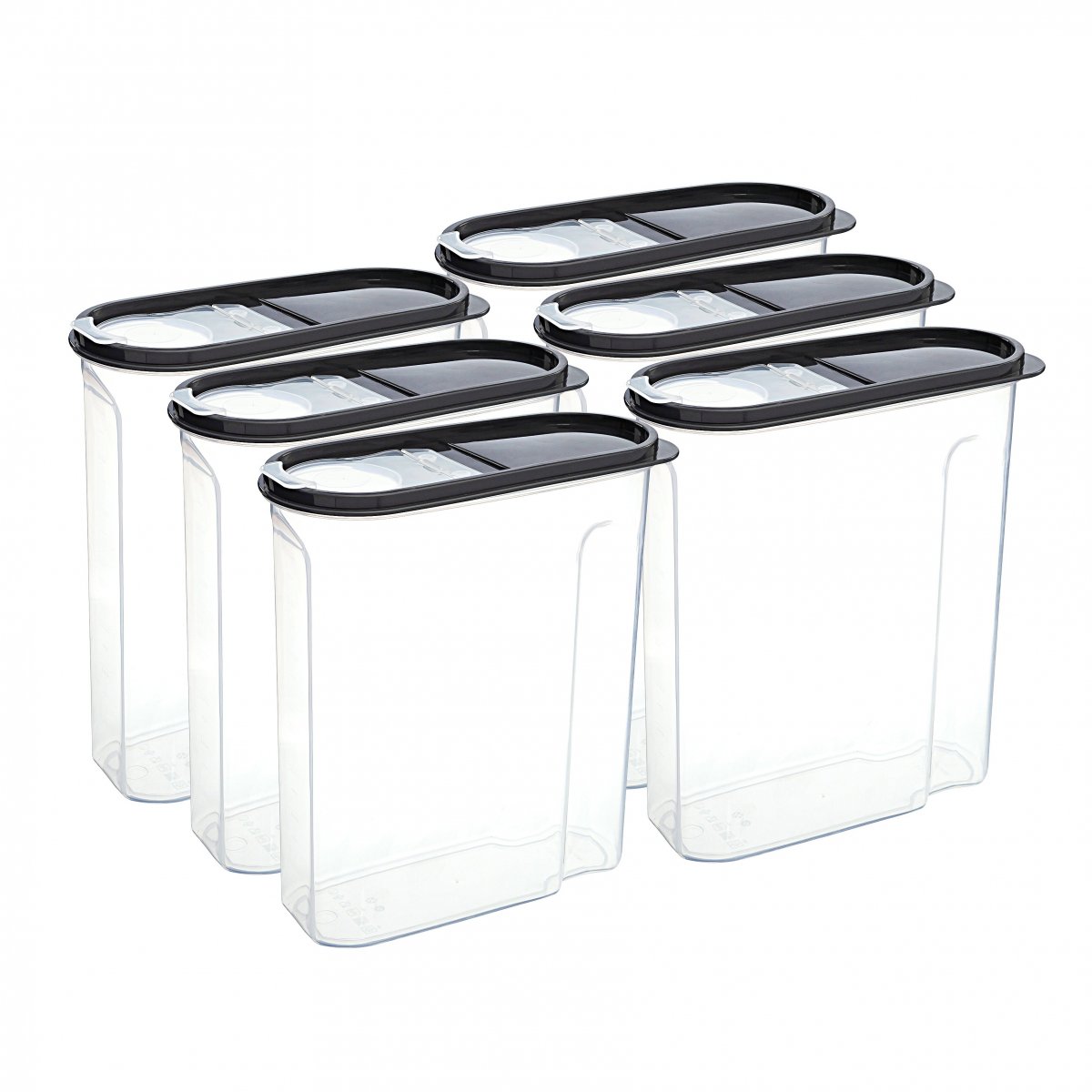 Erzak Kabı, 4 LT, Gri 6'lı Set